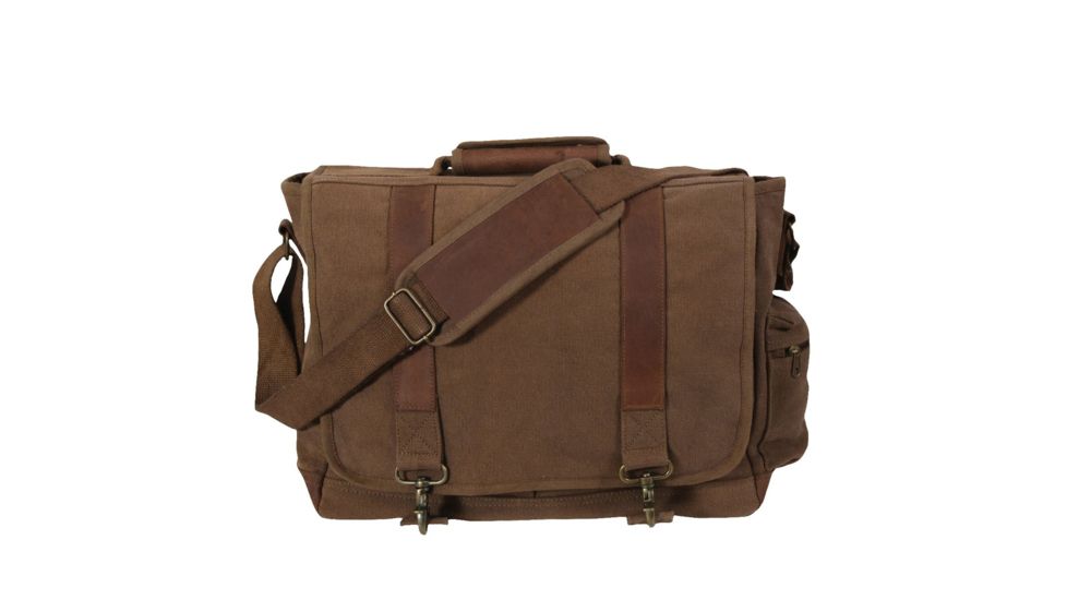  Rothco Vintage Canvas Pathfinder Laptop Bag With Leather Accents