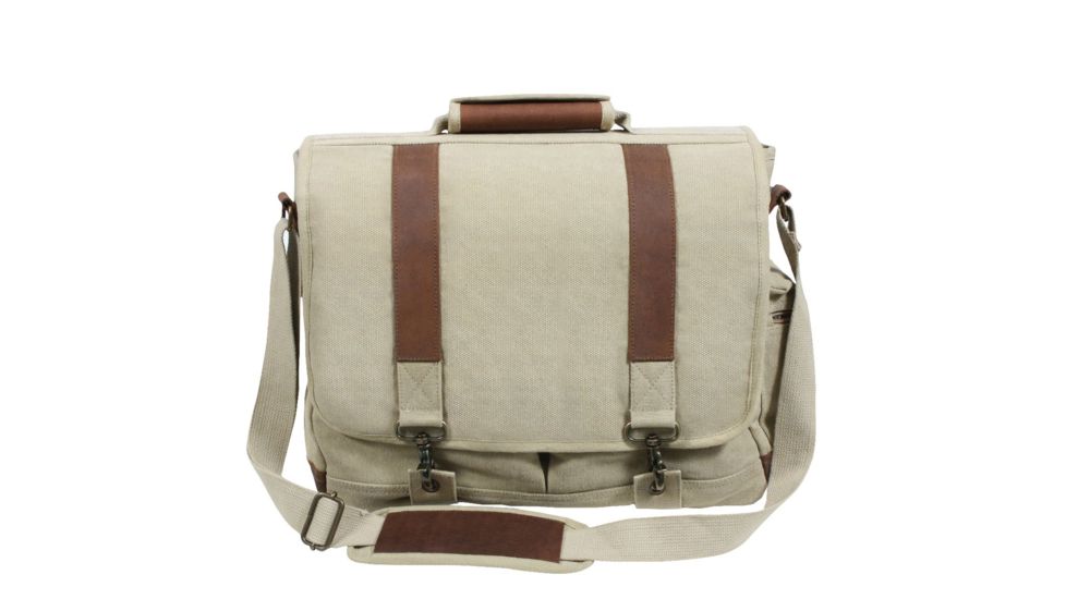  Rothco Vintage Canvas Pathfinder Laptop Bag With Leather Accents