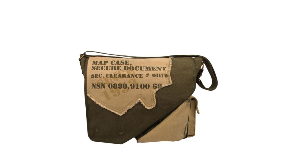  Rothco Vintage Canvas Two-Tone Imprinted Map Bag